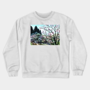 Mountain Spring Blossom Scenery Crewneck Sweatshirt